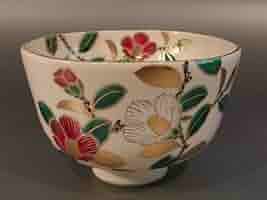 相模 竜泉　茶道具　抹茶茶碗　色絵　清水焼 楽天市場】茶道具 抹茶茶碗色絵 月兎画京焼 相模竜泉作、桐共箱